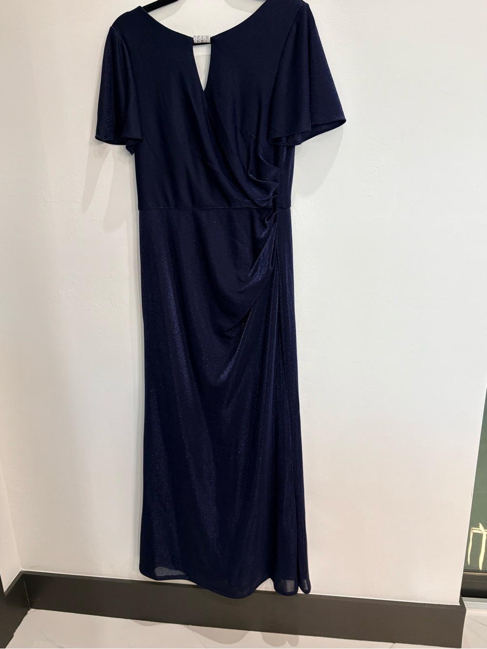 Oleg Cassini Navy Blue Sparkle Dress